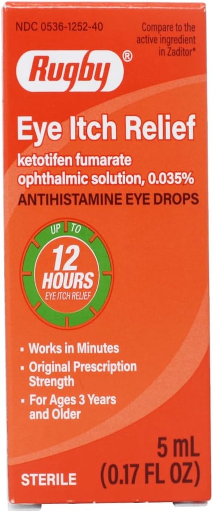 RUGBY LABORATUVIES Eye Itch Relief Antihistamine Drops 0.17 Fl Oz