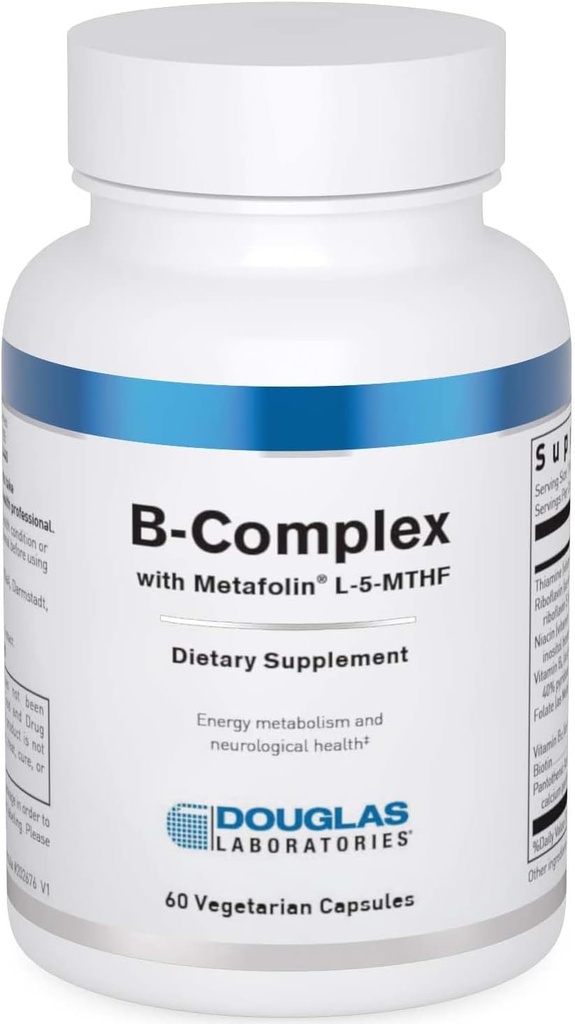 Douglas Laboratories B-Complex with Metafolin - Kapsamlı B Vitamin Supplement - Enerji ve Beyin Sağlığı Desteği* - Folate, Biotin & Thiamin - Non-GMO - 60 Vegetarian Capsules