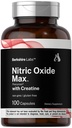 Horbäach Nitric Oksit Supplement with Tinatine | 100 Capsules | L Citrulline, L Arginine, and Kretine Monohidrat | Non-GMO, Gluten Free | Berkshire Labs
