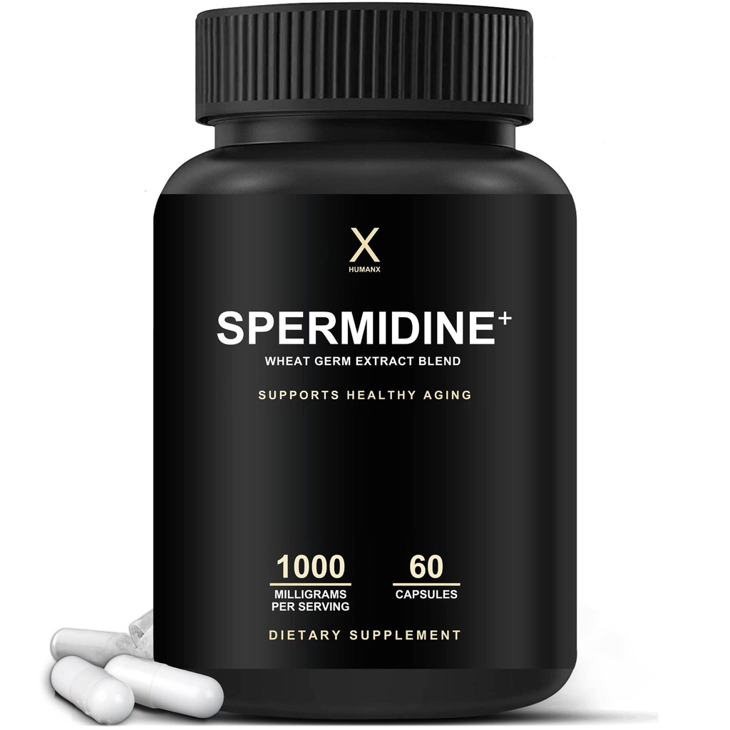 HUMANX Spermidine+ (ΗΠΑ Tested τρίτο μέρος) - Spermidine-Rich εκχύλισμα σιταριού & ψευδάργυρος για να ενεργοποιήσετε τη κυτταρική ανανέωση - μη-GMO, κάψουλες σπερμιδίνη - Υποστηρίζει υγιή γήρανση - συμπλήρωμα σπερμιδίνης