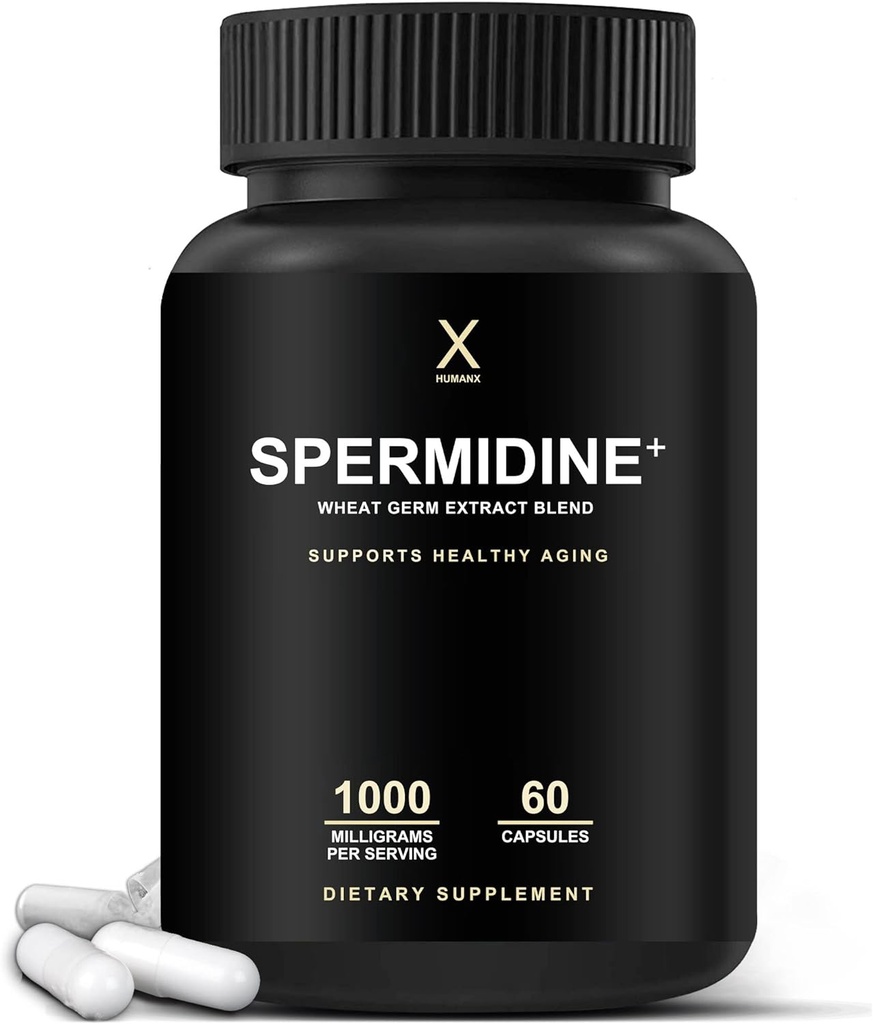 HUMANX Spermidine+ (USA Third Party Tested) - Spermidine-Rich Wheat Germ Extract & Zinc to Activate Cellular Renewal - Non-GMO, Spermidine Capsules - Supports Healthy Aging - Spermidine Supplement