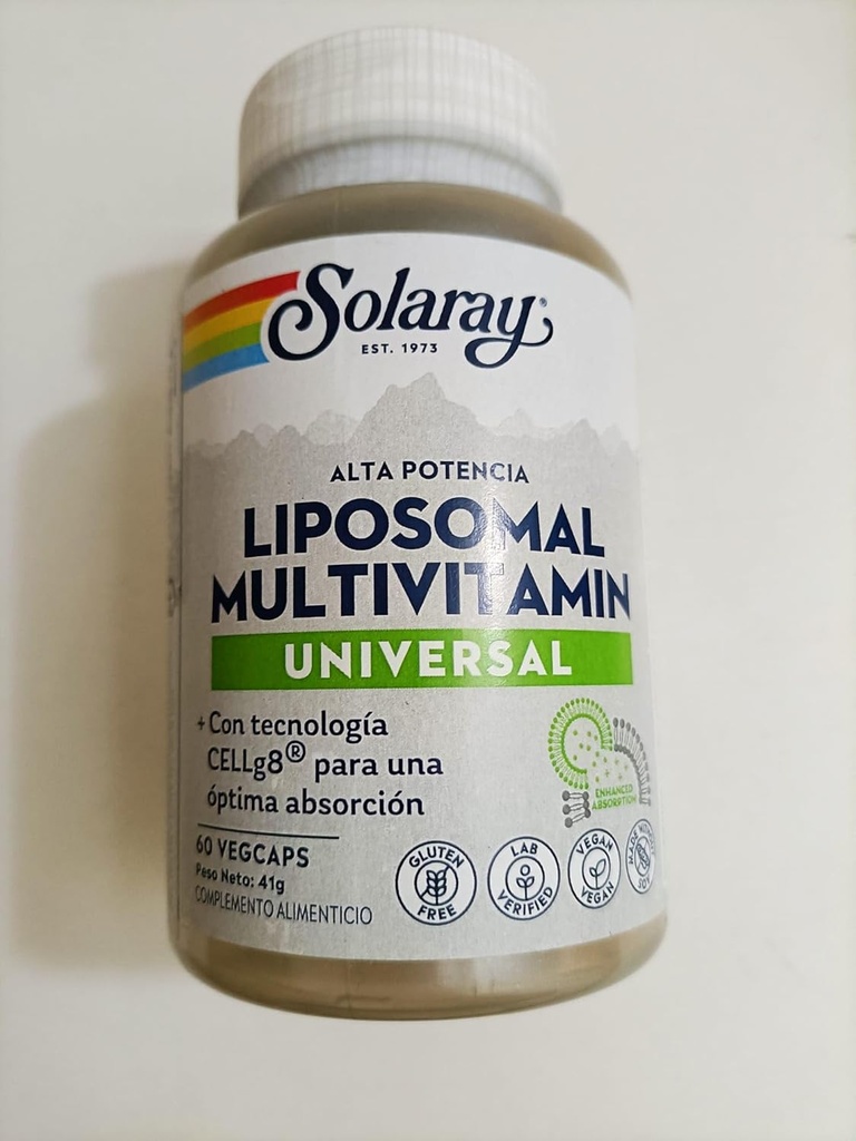 SOLARAY Liposomal Multivitamin for Men & Women, High Potency, Gelişmiş Aborpsiyon C, Vitamin D, Biotin, Me-12, Odor Neutral & Gentle Digestion, 30 Hizmet, 60 VegCaps