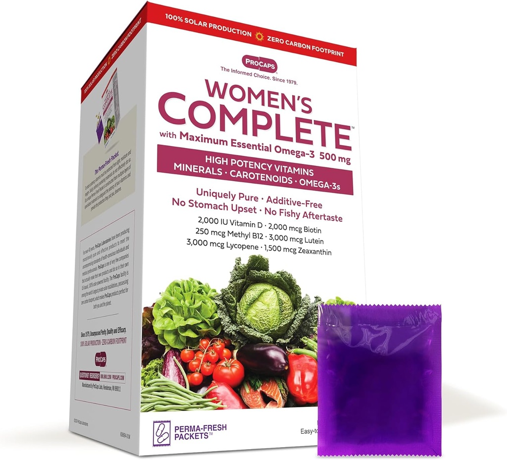 ANDREW LESSMAN Multivitamin - Women's Complete with maximum Essential Omega-3 500 mg 60 Packets - 30+ Tüm Nutrients, Essential Vitamins, Minerals, Carotenoids. Katkı yok