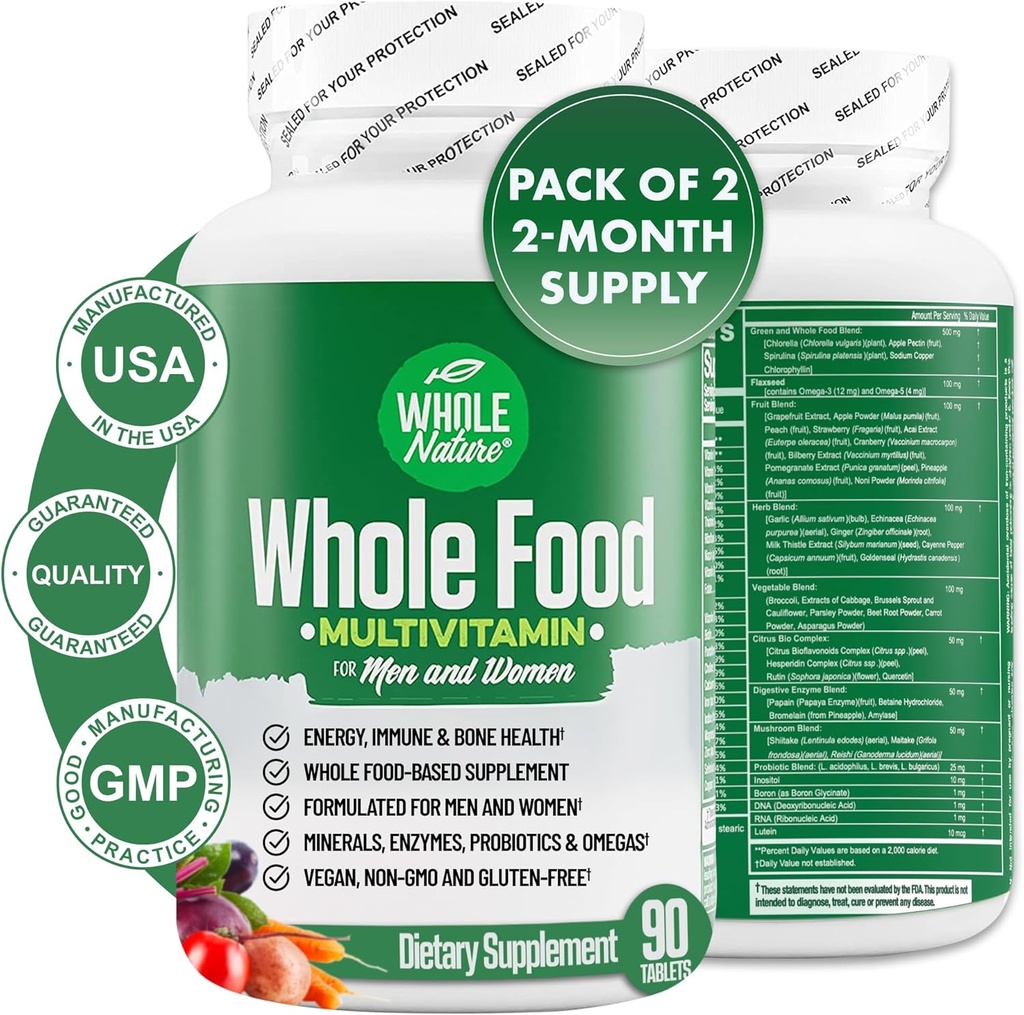 Erkekler ve kadınlar için tüm yiyecekler Günlük Superfood Vitaminleri Tamamlıyor Plus Mineraller Digestive Enzymes, Probiyotikler ve Omegas. Bitki bazlı Multi Vitamin, Non GMO (2)