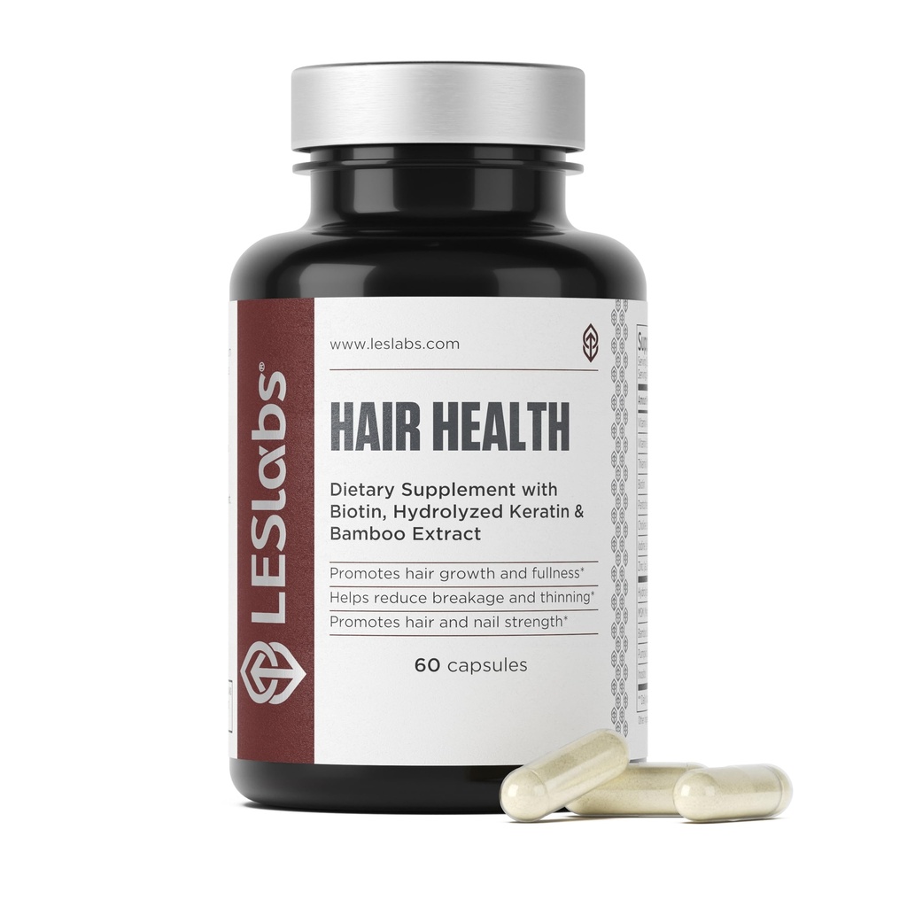 LES Laboratuvarlar Saç Sağlığı – Saç Büyüme ve Çiçeği Tamamlandım, Geliştirilmiş Kalınlık, Güçlü ve Tamlık – Keratin, Biotin, Candy Seed & MSM – 60 Capsules