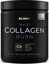 ELMNT Super Collagen Powder for Women Weight Loss + Beauty w. Προβιοτικά, Υαλουρονικό οξύ, ACV, KSM-66, Biotin - Premium Multi Collagen Peptides Protein Supplement Colageno for Women (Unflaved)