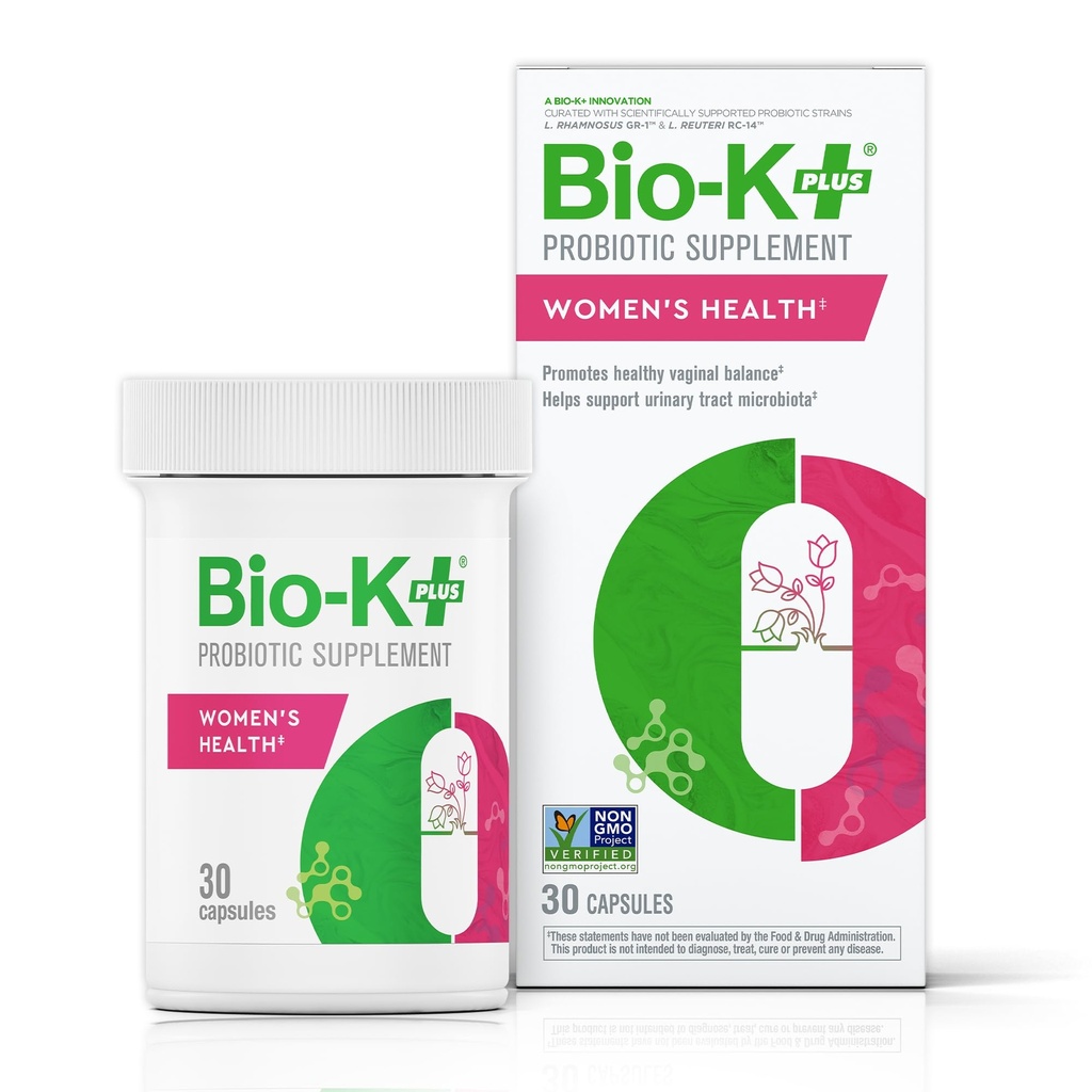 Bio K+ Kadın Sağlığı - Kadınlar için Probiyotik Supplement Vaginal & Urinary Tract Health ile 2 Milyar CFU 2 Strains, Vaginal Probiyotikleri - 30 Capsules