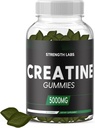Sugar Free Creatine 5g for Men & Women - Chewable Creatine Monohydrate Gummies Build Size with L-Theanine & Vitamin B12 5000mg Bodybuilding Builder Strength Muscle - Pre-Workout Growth