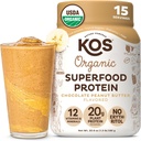 KOS Organik Bitki Protein Tozu, Chocolate Peanut Butter - Delicious Vegan Protein Toz - Keto Friendly, Gluten Free, Dairy Free & Soy Free - 15 Hizmet