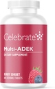 Çok ADEK Chewables, Iron Free - Daily Bariatric Multivitamin, Yüksek Derece A, D, E, K & B12 Duodenal Anahtar Cerrahi Hastaları için - Berry Sorbert (60 Tablet)