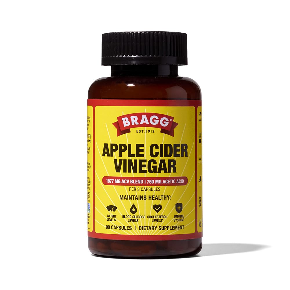 Bragg Apple Cider Vinegar Capsules with Vitamin D and çinko - 90 Capsules - Supports Immune System