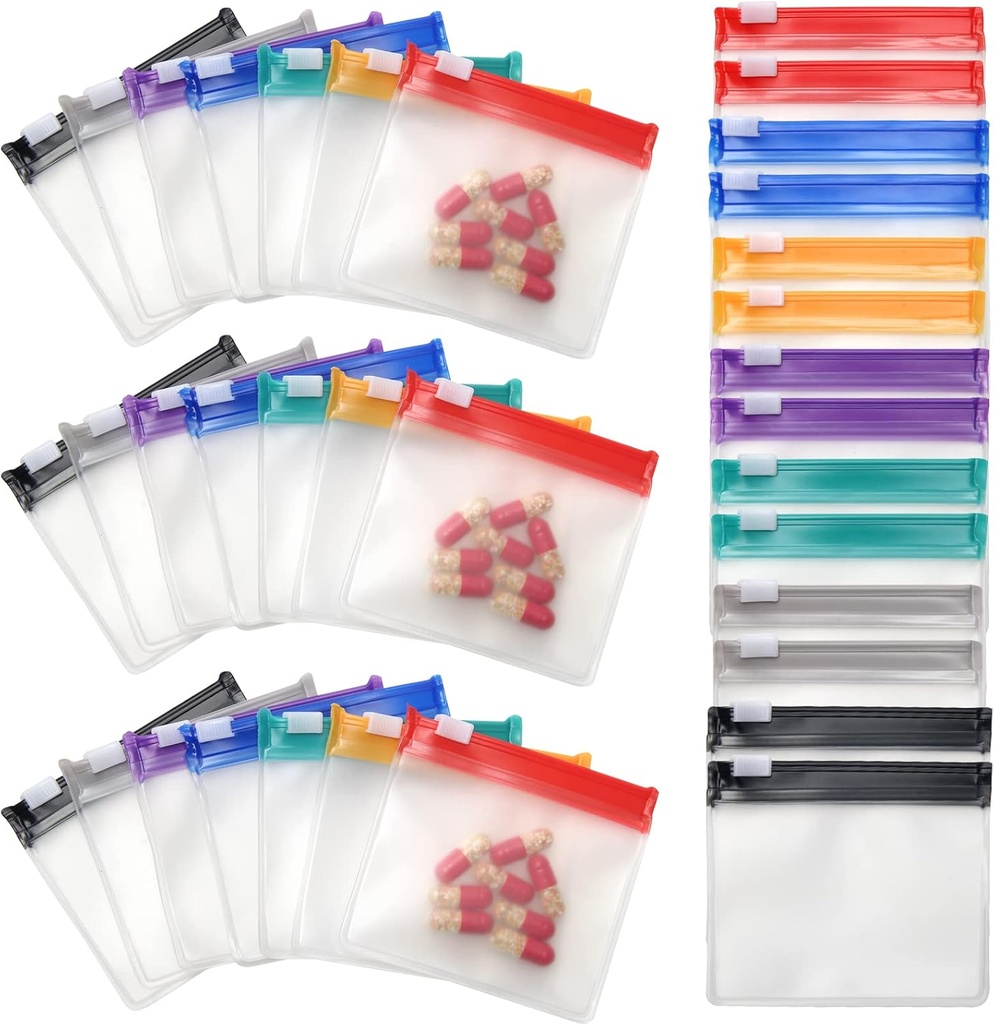 35&70 Pieces Pill Pouch Çantaları Çekildi, Anglecai Reusable Pill Pouch for Medicine Bag Portable SelfStart Travel Medicine Packets with Slide Lock Drug Baggies