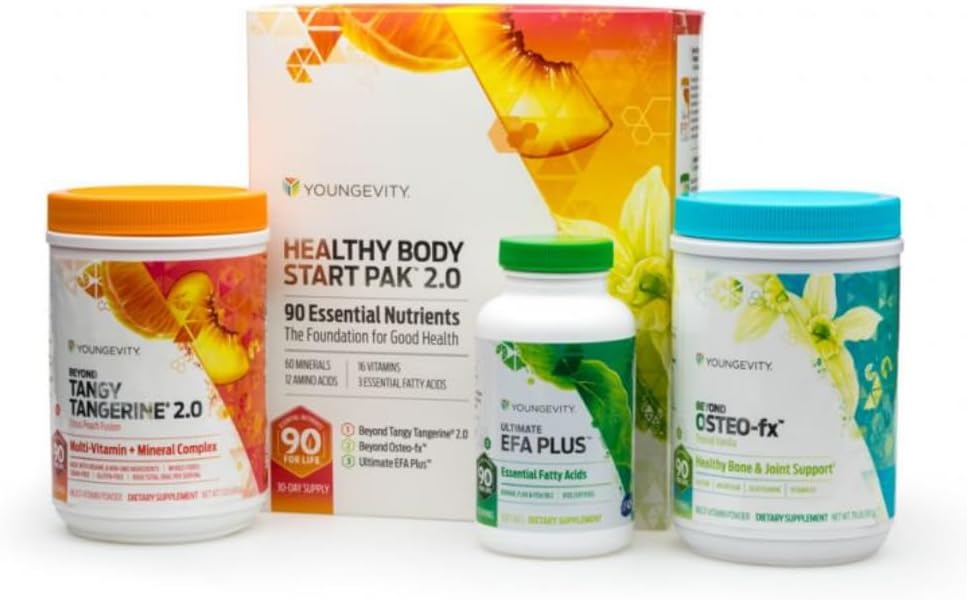 Youngevity Health Body Start Pack 2.0 (Beyond Tangy Tangerine 2.0, Osteo FX Toz, Ultimate EFA Plus) (Ships Worldwide)
