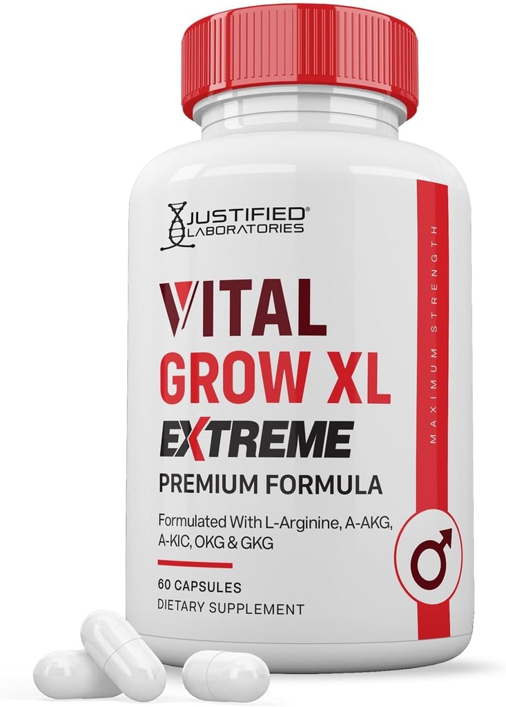 Sadece laboratuvarlar Vital Grow XL Extreme Pills 1600MG Premium Formula Peristary Mix for Men's Health 60 Capsules