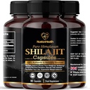 Himalaya Shilajit Capsules -% 100 Pure & Natural 90 Vegan Pills - Altın Sınıf Wellness, Enerji ve Kişilik Erkekler ve Kadınlar için Tamam - Fulvic & Humic Acid