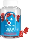 IvyBears® Energy Boost Gummies – Vegan Chewable Energy Supplements with Vitamin B12 & Natural Caffeine – Focus, Daily Energy & Stamina Support – Προ προπόνηση Gummies – 60 Count