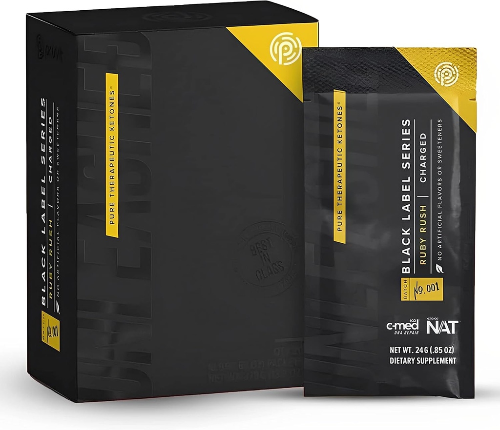 Pruvit Keto/OS Black Label Series Ruby Rush- Şarj Edilmiş Saf Tedavi Ketonları Kas Büyümesi ve Kas Breakdown Kaçmak - .84 OZ