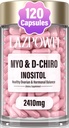 Inositol Supplement - Myo-Inositol ve D-Chiro Inositol Plus Folate and Vitamin D - Sağlıklı Hormon Dengesi ve Sağlıklı Ovarian Desteği Kadınlar için ideal 40:1