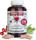 Kroeger Herb Products, Circu Flow, Hawthorn Supplement for Heart Support, Daily Circulation Supplement, Προωθεί Καρδιαγγειακή λειτουργία με Hawthorn Berry, Μη ΓΤΟ, 270 Κάψουλες, Made in USA