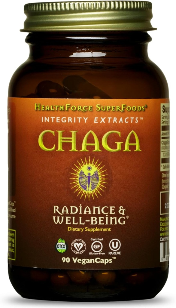 HealthForce SuperFoods Integrity Extracts Chaga - Capsules - 90 Vegan Capsules