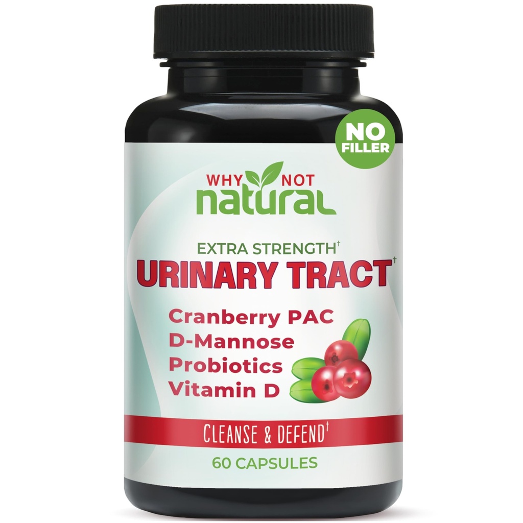 Neden D Mannose ile Doğal 5in-1 UTI Pills, Cranberry PAC Ekstraksiyon, Probiyotikler ve D Vitamini - Kadınlar ve Erkekler için Urinary Health Formula