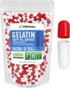 XPRS Nutra Boyutu 3 Boş Kapsüller - 1000 Kont Boş Gelatin Capsules - Pills DIY Capsule - Pure Bovine Pill Gel Caps Do-It- Yourself Vitamins and Supplements (Red/White)