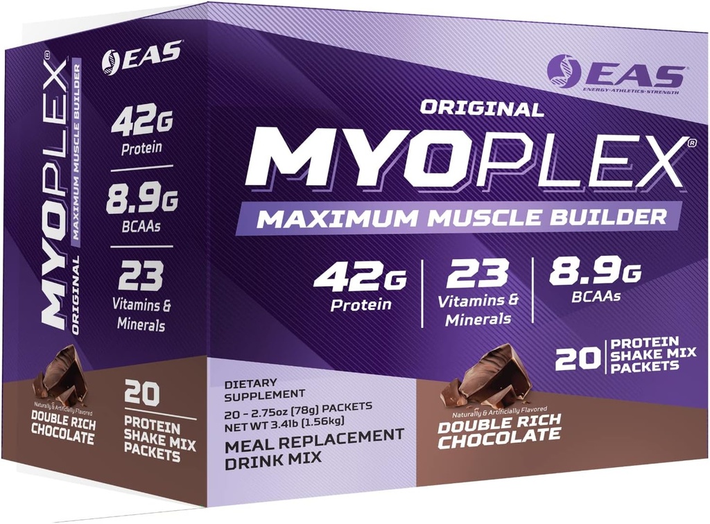Deneysel ve Uygulamalı Bilimler EAS Original Myoplex maximum Muscle Builder | Meal Change Protein İçecek Mix | Kalite proteini | 42g Protein | 20 Bireysel Paketler (Çift Zengin)