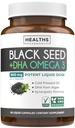 Cold-Pressed Black Seed Oil Capsules - Vegan Non-GMO Nigella Sativa Black Seed Oil Supplement with Omega 3 DHA for Full Body Wellness & Brain Support - Omega 3 & Youmoquinone-Rich (1 ay)