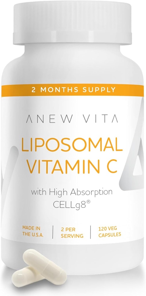 Liposomal Vitamin C Supplement - Gelişen Immunity Support, Antioksi Rich, Optimal Aborpsiyon & Bioavailability, Ascorbic Asit Power, Non-GMO, Gluten-Free, Plant-Based - 120 Veggie Caps