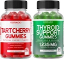 Tart Cherry (90 Gummies) Uric Acid Level Support for Yetişkinler - Celery Tohum ve Tiroid Desteği (90 Gummies) Ashwaganda & Bladderwrack Support Supplement - Vegan & Made in USA
