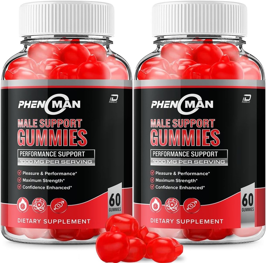 Phenoman for Men Gummies – Pheno Man Max Performance, Phenoman Advanced Formula, Ekstra Güçlü Doğal Supplement for Muscle growth & General Health Support and Reviews (2 Pack – 120 Gummies)
