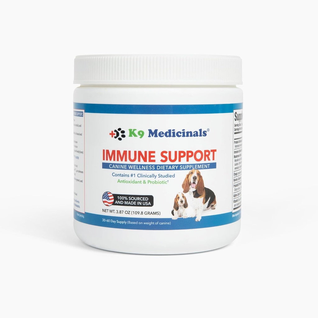 K9 Medicinals Daily Dog Immune Support Mushroom Mix - Probiyotikler ve Antioksi protein Toz - Gut Health ve Digestive Health - Chaga, Alfa Lipoic Acid ve Bovine Colostrum - Beef Flavor, 4oz