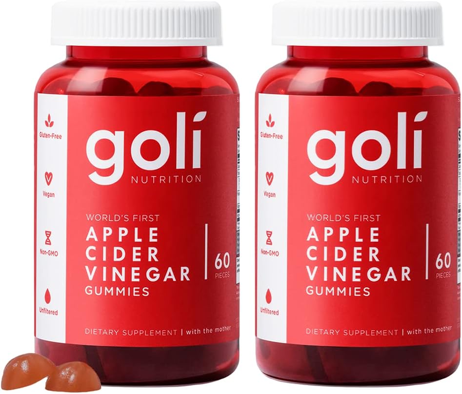 Goli Beslenme Supplement, Apple Cider Vinegar Gummy Vitamins Beslenme, 60 Kontun 2 Paketi