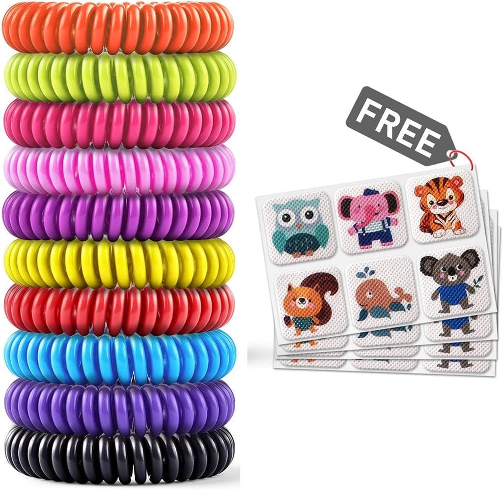 4 Patchs ile Mosquito Wear 20 Pack, Su Bug Repellent Bile Bands, Çocuklar ve Yetişkinler için Fit, Doğal Malzemeler ve Deet-Free,pest Control, Güvenli Kapalı Açık Koruma