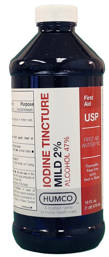 Humco Iodine Tincture Mild 2, USP, 16 oz.