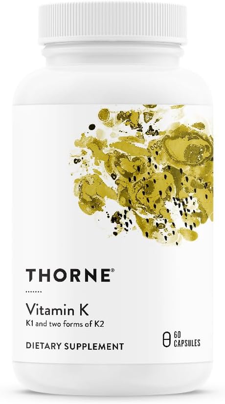 THORNE - Vitamin K - K1 ve K2 ( MK-4 ve MK-7) Tamam - Güçlü Bones* - Klinik olarak Studied Malzemeler - Gluten, Dairy & Soy-Free - 60 Hizmetler