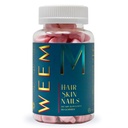 WEEM Hair Skin ve Nails Gummies - Sağlıklı Saçları Destekler - Kadınlar ve Erkekler için Vegan Biotin Vitaminleri Daha Hızlı Saç Büyüme, Güçlü Çiçeği, Sağlıklı Cilt, Ekstra Güç (1)