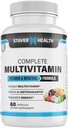 Erkekler ve Kadınlar için Çokvitamin Kapsülleri - 60 Kont - 30 Hizmet - 1 Ay Supply