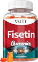 Fisetin Supplements 500 mg - Gummy Supplement, Hücre Sağlığı Desteği için Güçlü Antioksit - Vegan & Non-GMO Formula Flavonoids & Plant Extracts, Boost Cognitive Function, 60 Gummies