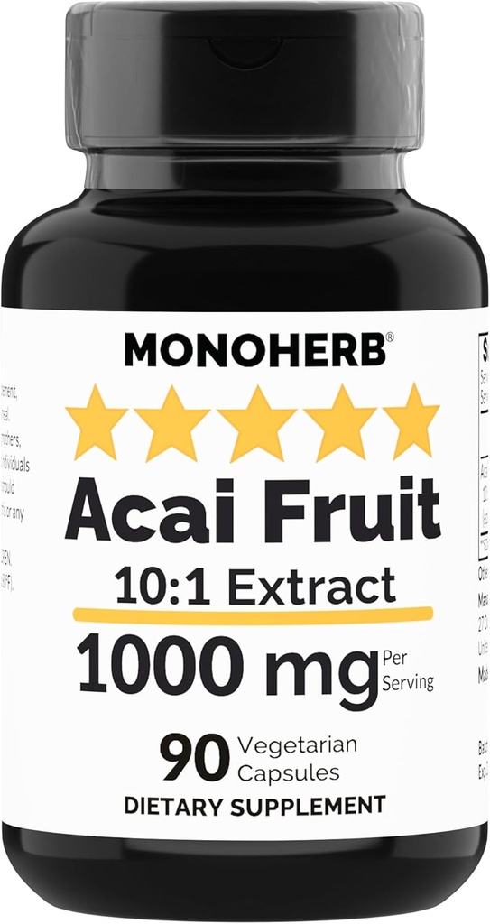 MONOHERB Acai Meyvesi 1000 mg - 90 Vegetarian Capsules