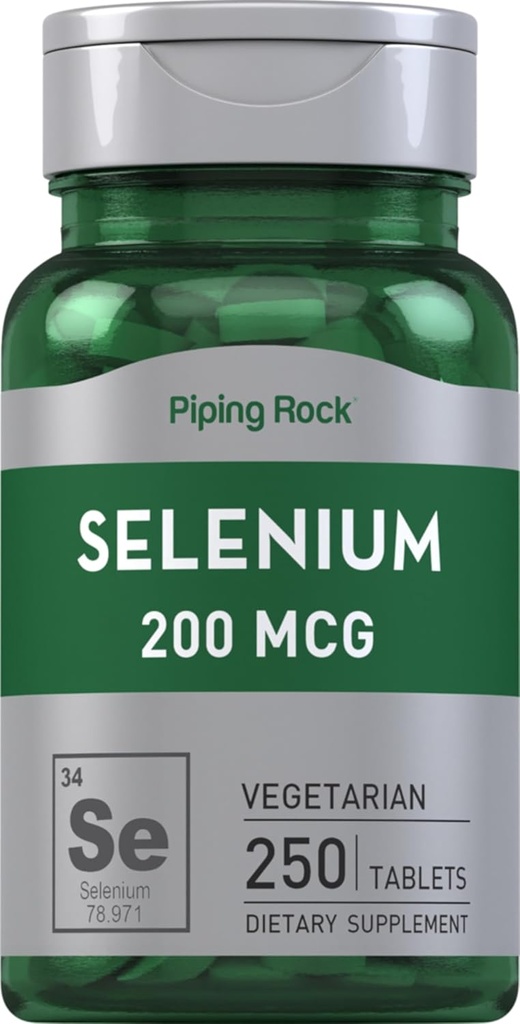 Piping Rock Selenium 20006 | 250 Tablet | Vegetarian, Non-GMO, & Gluten Free Suppleemnt