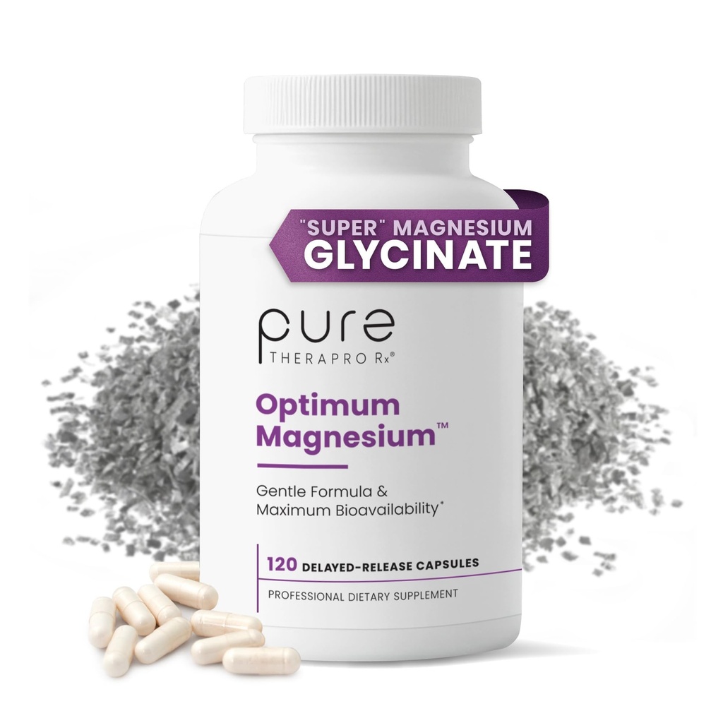 Pure TheraPro Rx Optimum Magnezyum Lysinate Glycinate & Di-Magnesium Malate, ABD'de Yapıldı | 2 Ay Supply | Chelated for maximum Abxia, Supports Bone Health & Energy, Non-GMO