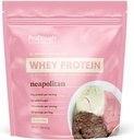 ProDough Gourmet Whey Isolate Hydrolized protein Toz for Shake Mix- Easy Digest Enzyme Mix, 25g Protein, Doğal Malzemeler, Gluten Free, Keto Friendly (Neapolitan)