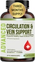 Best Blood Circulation Supplements and Vein Support- Blood Flow, Leg Circulation, Heart Health ve Varicose Veins ile Butcher's Broom ve Diosmin. Swelling & Discomfort in Legs.90 Caps.
