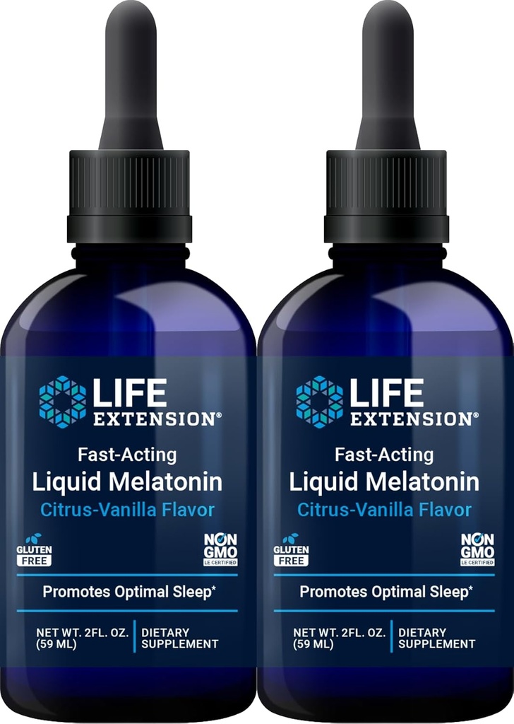 Life Extension Fast-Acting Liquid Melatonin (Citrus-Vanilla), 2 Akışkan Ounces (Pack of 2)
