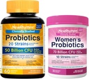 NewRhythm Gut & Feminine Health Sche, Probiyotiks 50 Milyar CFU & Women's Probiyotiks 70 Milyar CFU, Daily Gut Health & Feminine Care, 90 Capsules Total (Pack of 2)