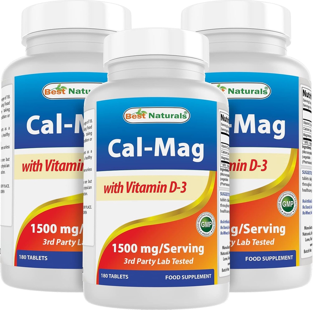 D3 1500 mg ile En İyi Doğalsolo Magnezyum 180 Tablet (180 Kont (Pack of 3))