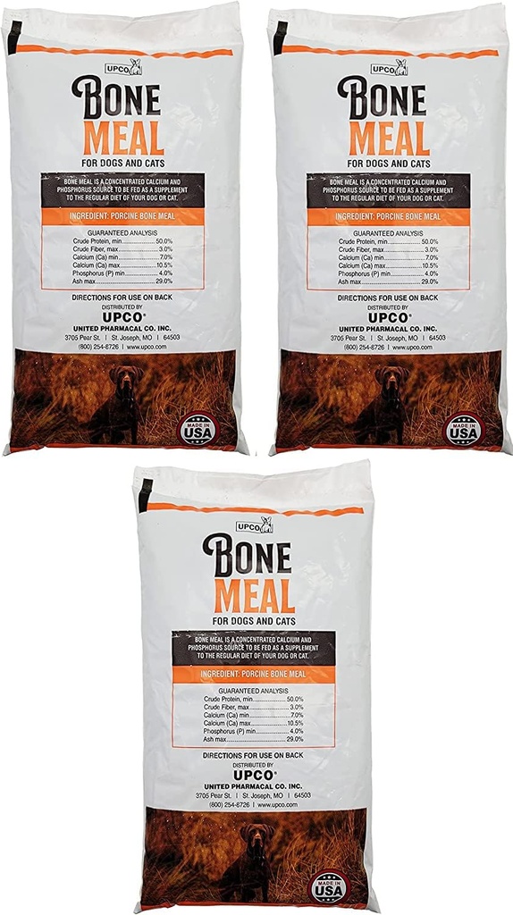 Bone Meal Toz Köpekler ve Kediler 3 Pack ABD'de yapılan Upco'dan 3 Pound