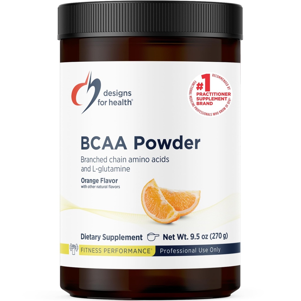 L-Glutamine ile Sağlık BCAA Tozları için Tasarımlar - Branşlı Zincir Amino Asits Toz + L-Glutamine Supplement to Support Muscles + Workouts - Orange Flavored Drink Mix (30 Servisler / 270g)