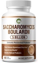 Digestive Health Saccharomyces Boulardii 60 Capsules | 5 Milyar CFU Aids Occasional Diarrhea & Gut Health | Organik Probiyotik Supplements with Prebiyotik (Saccharomyces Boulardii)